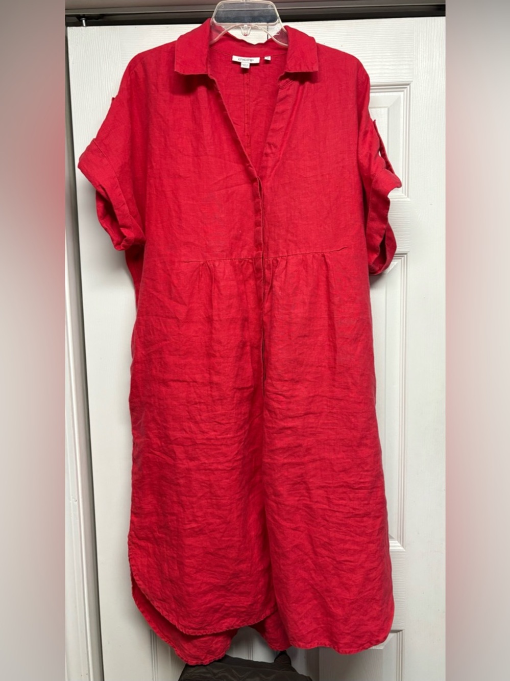 Chico's Pinkish Red linen dress size L